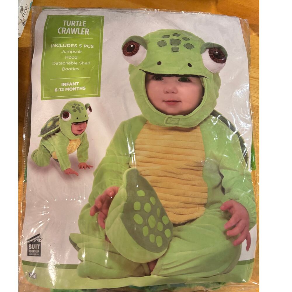 Turtle Crawler Infant Costume - Green - Unbranded